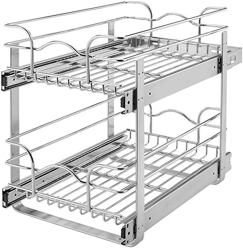 

- 5WB2-1522-CR - 15 in. W x 22 in. D Base Cabinet Pull-Out Chrome 2-Tier Wire Basket
