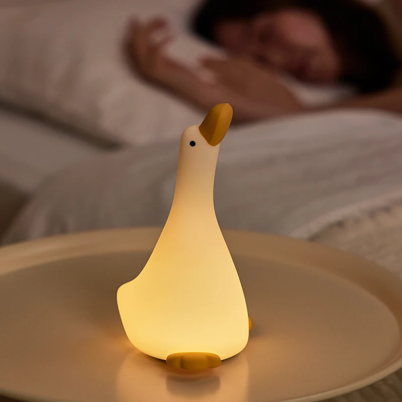 Wiederauf ladbare LED Nachtlicht Ente Klopfen Silikon Lampe niedlichen Kinder Nachtlichter für zu Hause Nacht zimmer Dekor Geburtstags geschenk