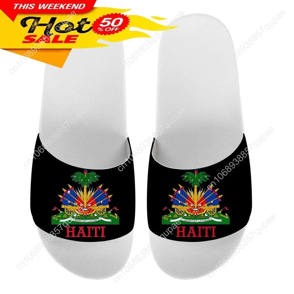 Haiti Flag Print Fashion Home Customized Water Shoes Women Men Children Bathroom Beach Pool Sandals That Can Be Worn Outside