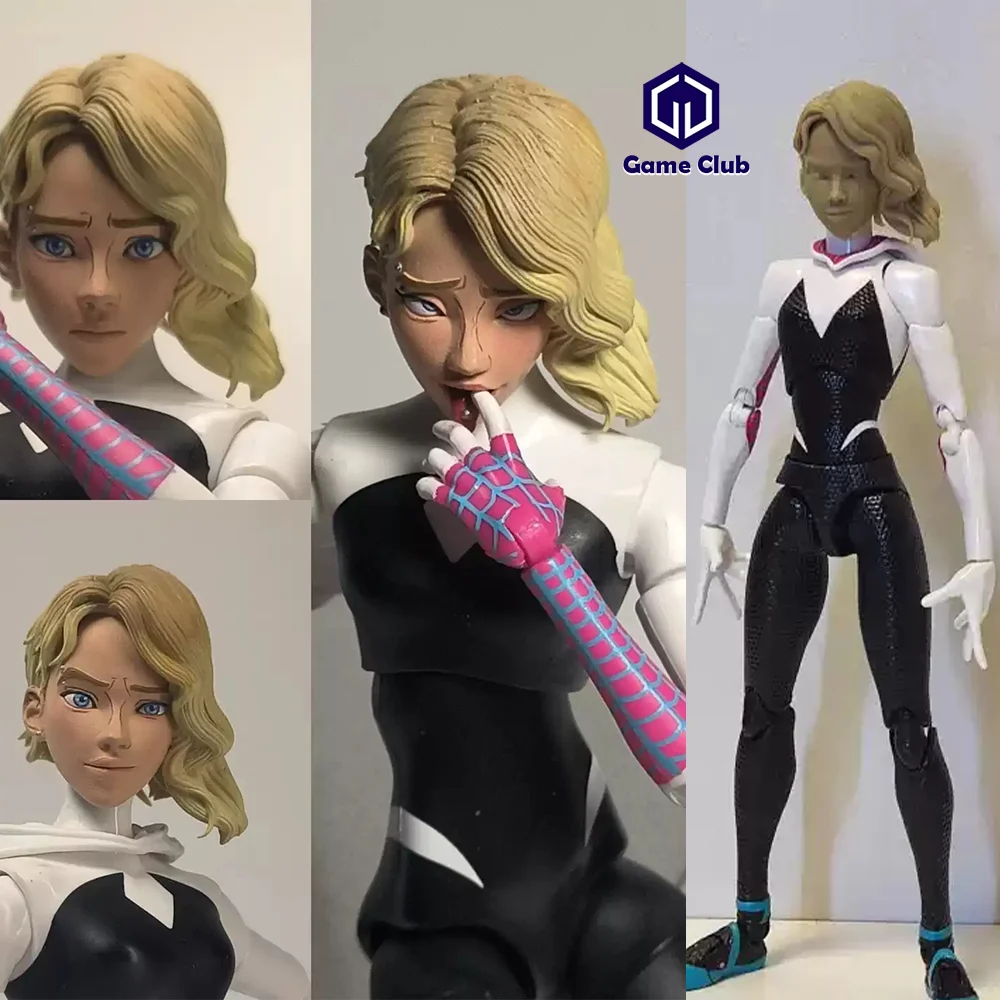 Handmade 1/12 Scale ML Shf Mafex Thousand Value Practice Gwen Spider Man Head Carving For 6in Female Soldier Action Figure Model