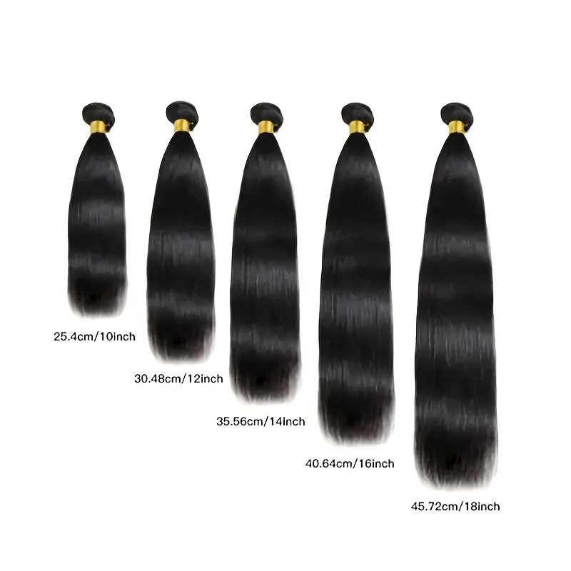 Brazilian Human Hair Bundles 4Pcs 50gram per Straight Hair Bundles For Women 10-18 inch