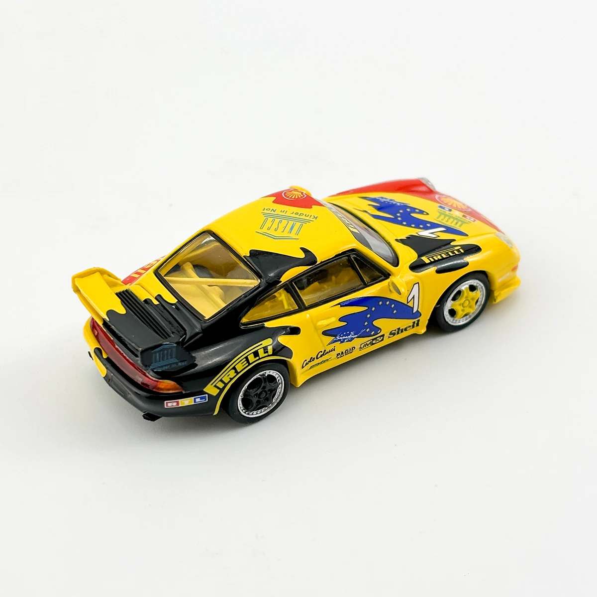 Sparky & Tiny-Porsche 993 Conjunto com Spoiler Traseiro, 911, Carrera Cup 1993, Liga de Brinquedo do Veículo Motorizado, Modelo de Metal Fundido, Presente, Escala 1/64