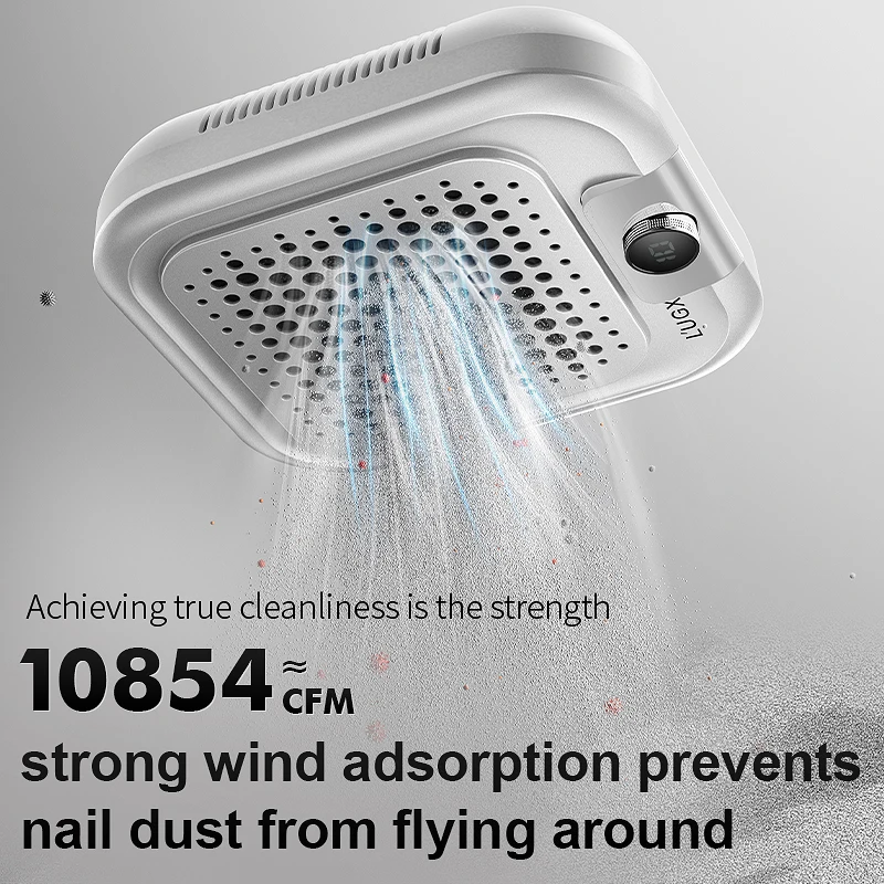 LUGX 48W Strong Electric Brushless Nail Vacuum Cleaner Machine Professional Nail Dust Collector