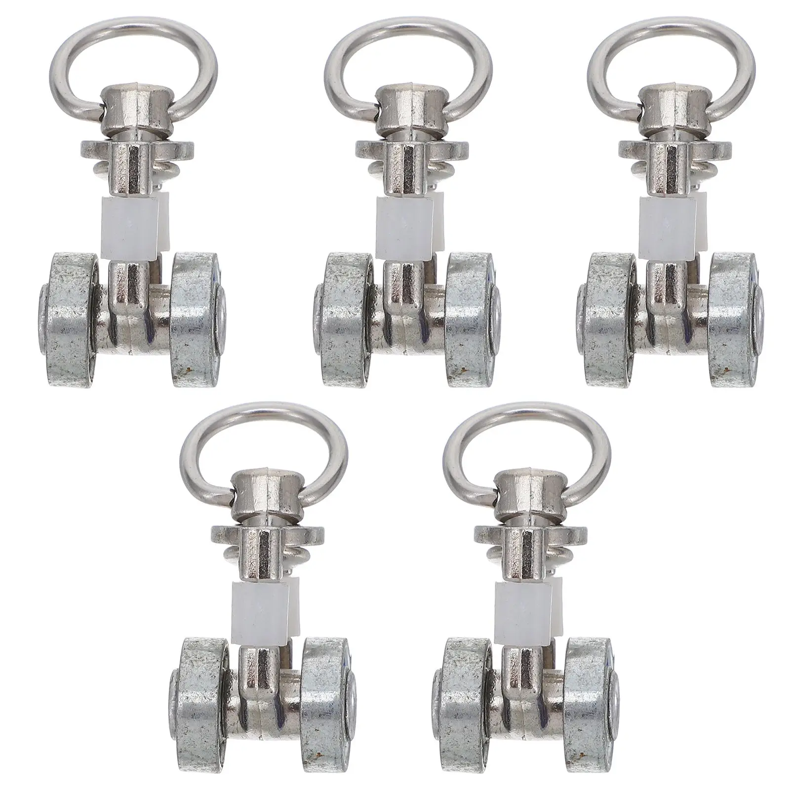 

5Pcs Metal Bearings Roller Twin Wheeled Carriers Blackout Curtains Accessories Glider Sturdy Pulley Home Storage