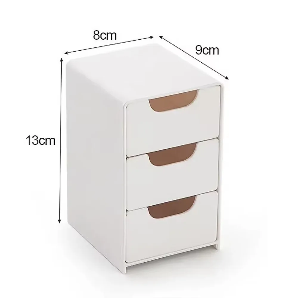 1/2Pcs 3-Tier Desktop Organizer with Drawers, Plastic Storage Box for Stationery School Office Supplies, Space Saving Desk Tidy
