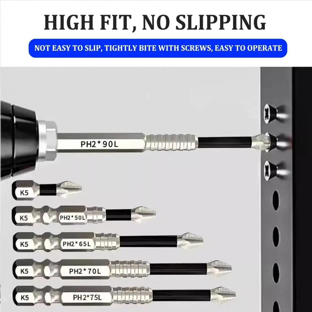 9/12Pcs Drill Bits Kit Rustproof Anti-Slip Magnetic Electric Screwdriver Drill Bits Wide Application High Magnetic Screwdriver D