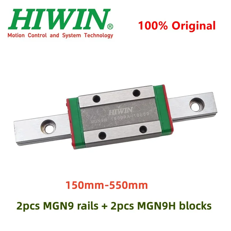 

Оригинальная линейная направляющая Hiwin MGN9 150 200 250 300 350 400 450 500 550 мм MGNR9 направляющая + 2 шт. MGN9H блок слайдер cnc части