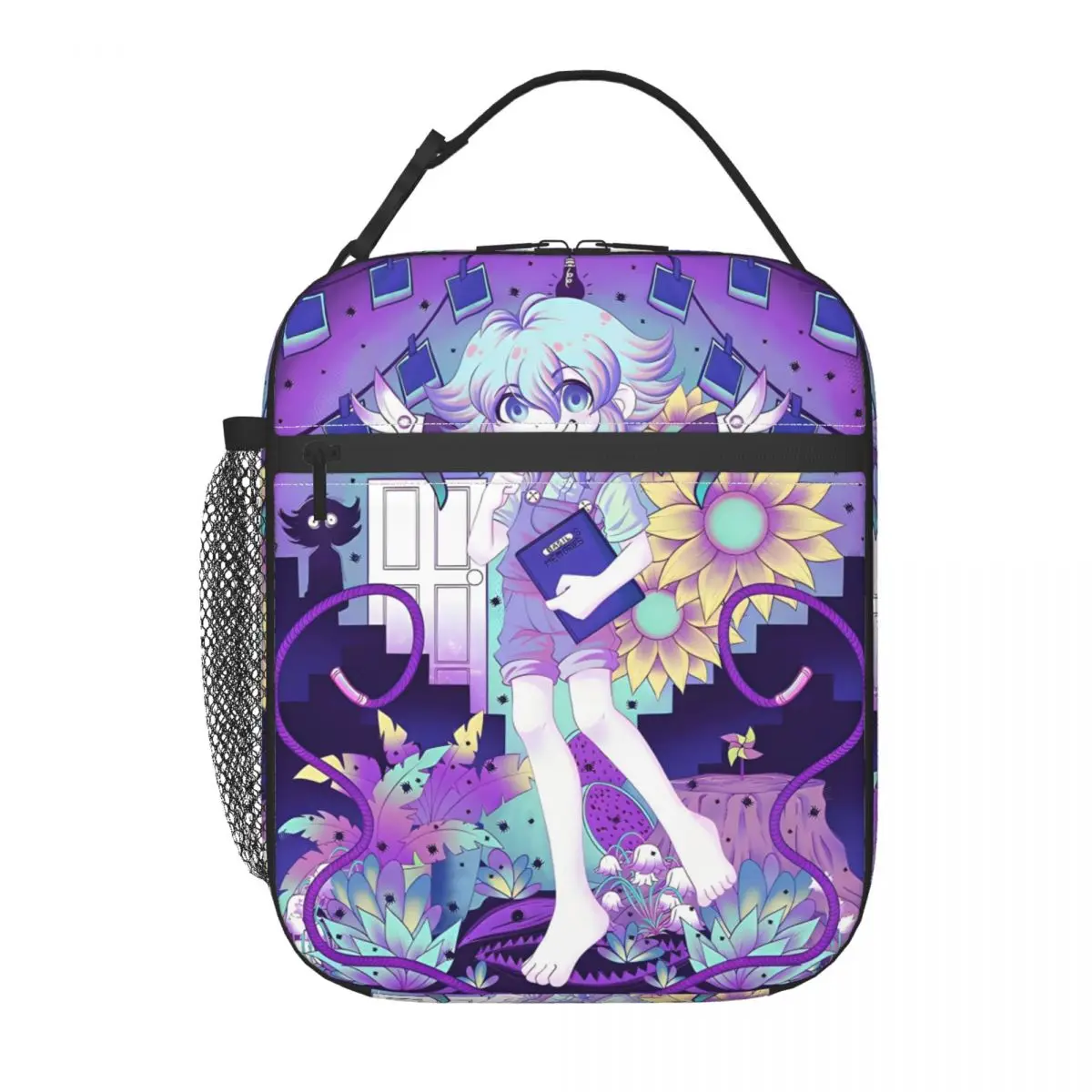 Anime Basil Sunny Omori Game Lunch Bag Fashion Lunch Box Work Portable Zipper Thermal Lunch Bags Print Cooler Bag
