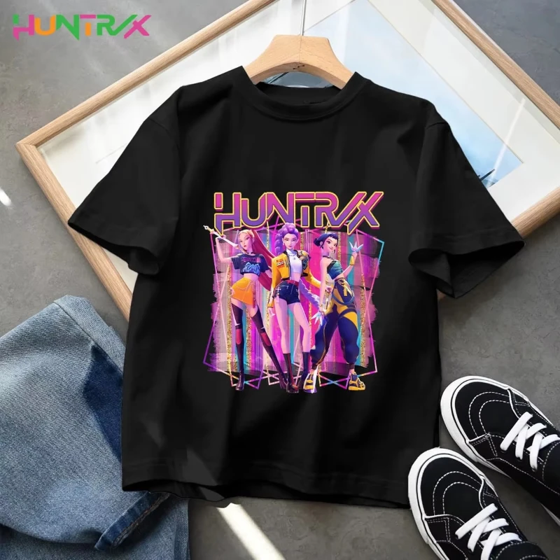 

Детская одежда KPop «Охотники на демонов» 2025, популярная хлопковая футболка в стиле аниме Harajuku, повседневная рубашка для девочек, подарок, модные футболки с фильмами для малышей