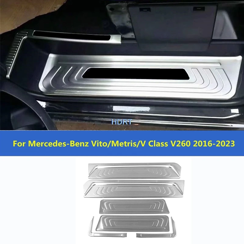 

Car Styling Rear Bumper Trunk Plate For Mercedes-Benz Vito/Metris/V Class V260 2016-2023 Door Sill Threshold Scuff Welcome Pedal
