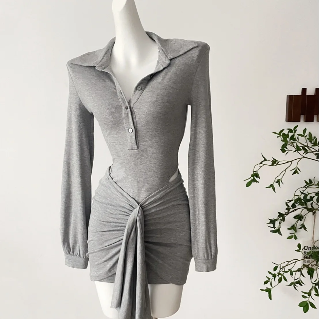 

2025 Spring Women Korean Stylish Design Gyaru Coquette Shoujo Girl Long Sleeve Dress Mini Frock One-Piece Old Money College New