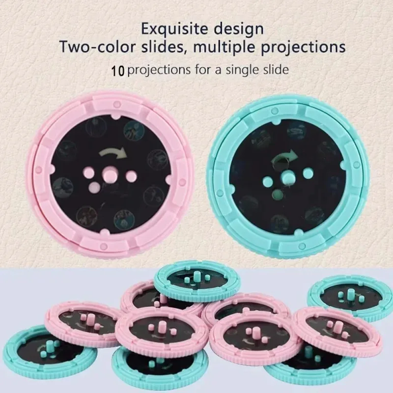 Kids Story Projector Toy - 10Pcs Image Cards, Bedtime Picture Flashlight for Wall Projection Play