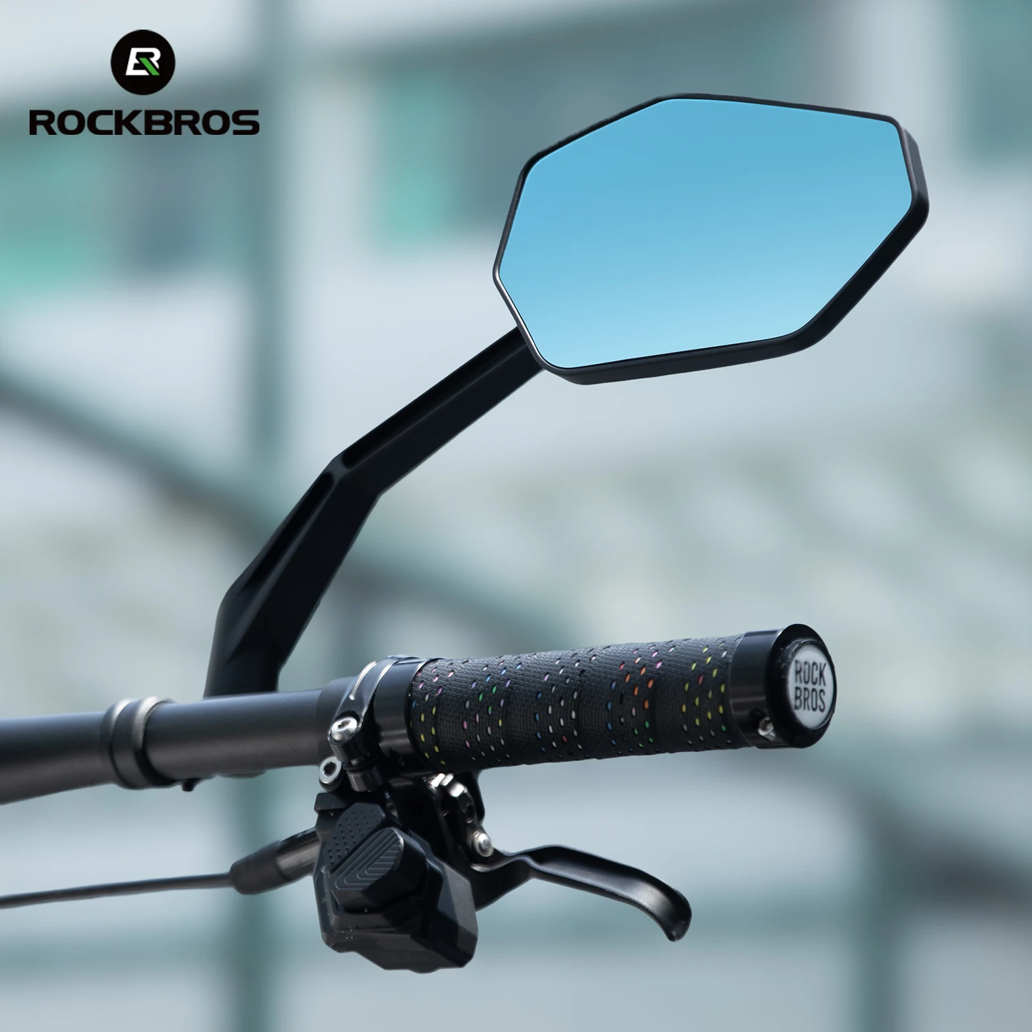 ROCKBROS Bicycle Mirror 360° Rotatable Anti-glare Anti-blue light Rearview Mirror with Adjustable base Mirror Cycling Equipment