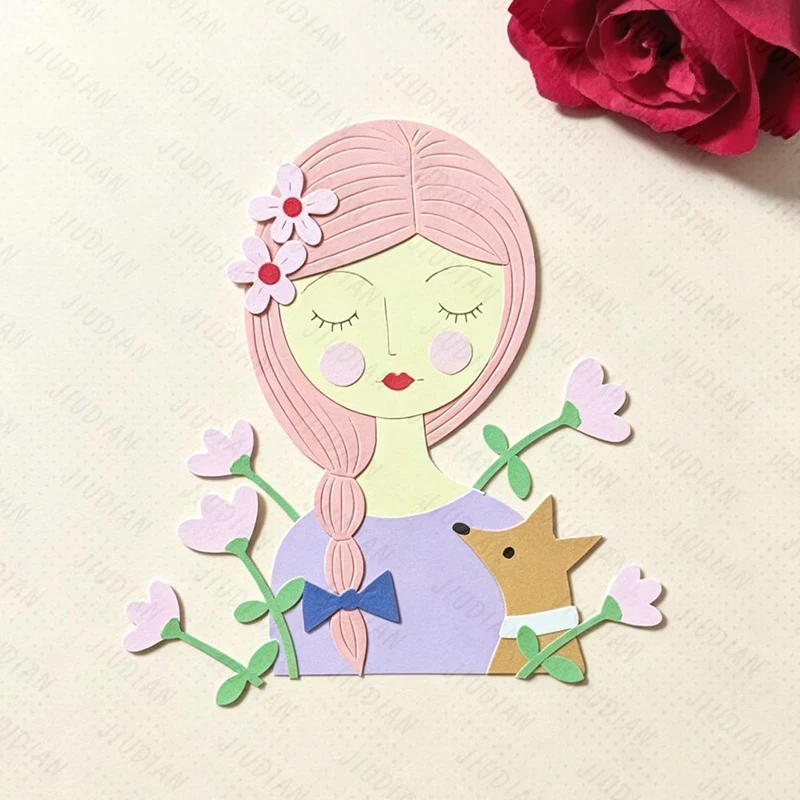 

New Girl Flower Pet Metal Cutting Dies Scrapbooking For DIY Greeting Card Reliefs Craft Stamps Photo Album Embossing Dies