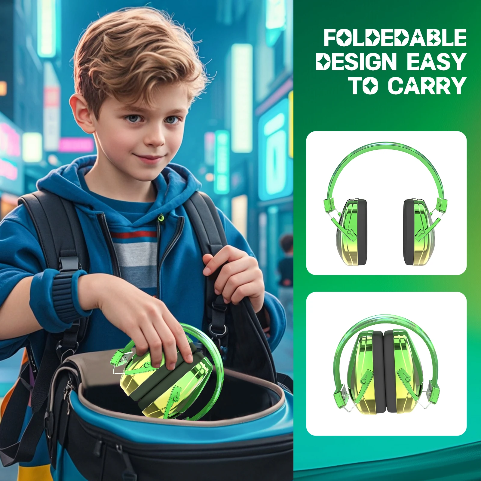 Imagem -03 - Qearfun Crianças Redução de Ruído Earmuffs para Segurança Escolar Proteção de Ouvido Protetores de Ouvido Fones de Ouvido Crianças Presentes de Proteção