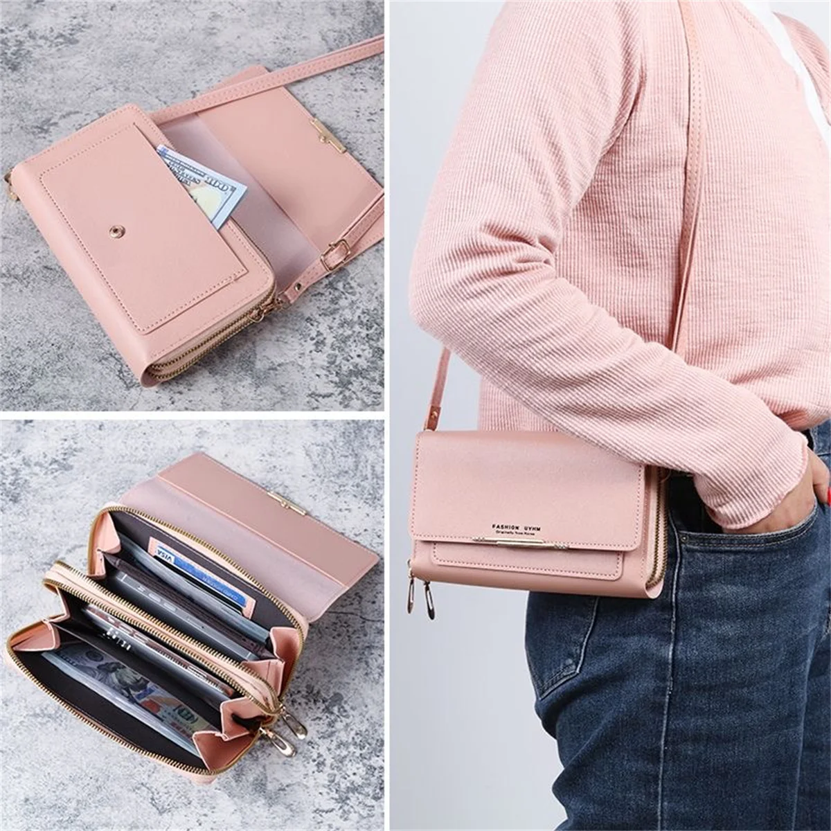 New Pu Leather Women Handbags FemaleMultifunctional Large Capacity Shoulder BagsFashion Crossbody Bags For Ladies Phone Purse