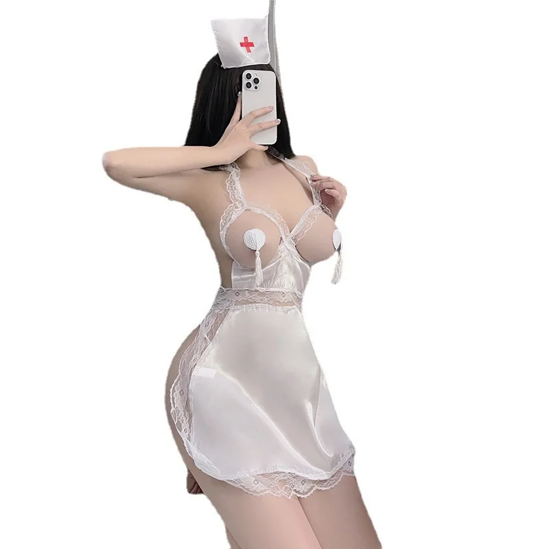 مثير ممرضة زي لعب الأدوار الملابس الداخلية مثيرة غرفة نوم ندف غير قطاع موحدة إغراء حجم كبير محاكاة شخصية الشيف