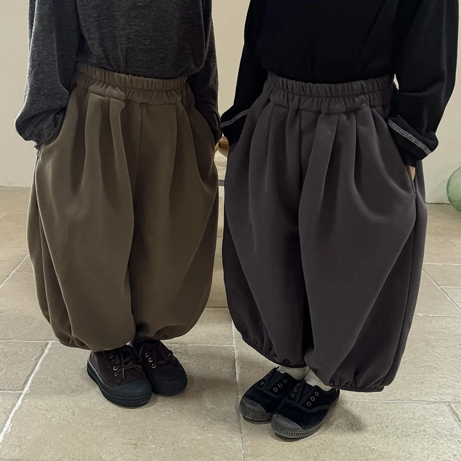 Pants 2026 Autumn and Winter New Children's Wear Korean Style Boys and Girls Fashion Loose Sports Nine Point Guard Pants