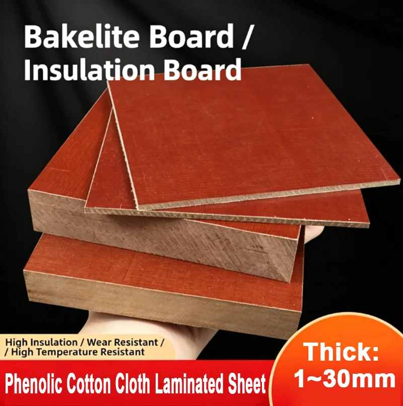 Thick 1~30mm Textolite Sheet Phenolic Cotton Cloth Laminated Bakelite Plate Insulation Board 50-300mm For Mechanical Processing