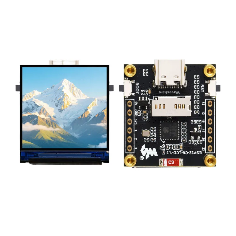 ESP32 C6 1.3-inch RGB LED Development Board Built-in ST7789 240×240PX ESP32-C6 1.3-inch LCD Display Wi-Fi 6 BLE 5 Module