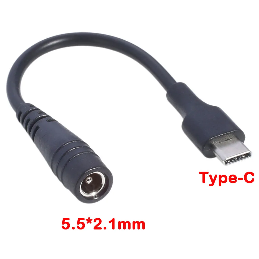 Kable DC typu c żeńskie do 5,5*2,1 żeńskie 5521 gniazdo zasilania złącze zasilania prądem stałym adapter 5,5x2,1 konwerter USB typu C