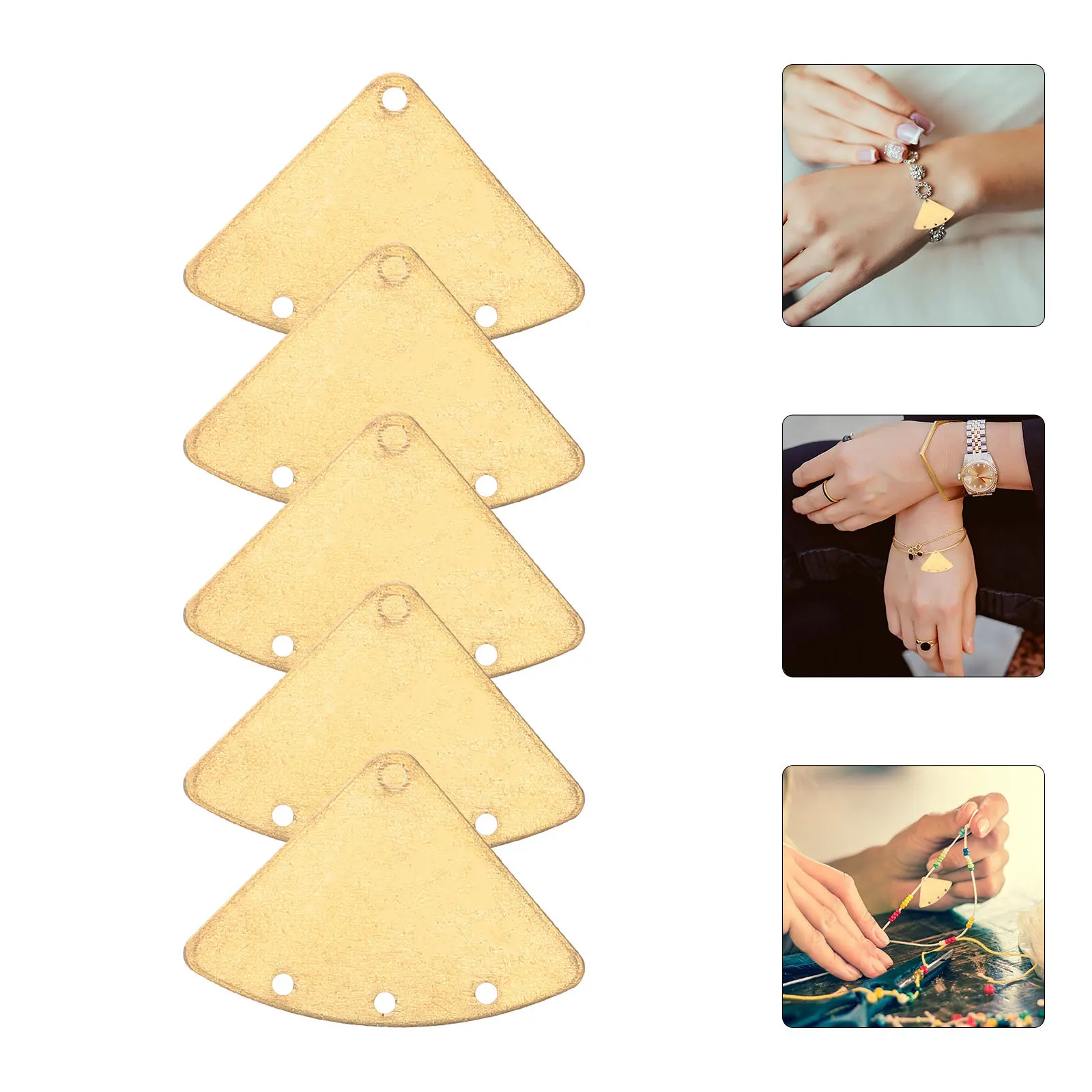 10 шт., медные треугольные подвески в форме веера, уникальные геометрические подвески для DIY ожерелья, браслета, сережек, изготовления ювелирных изделий