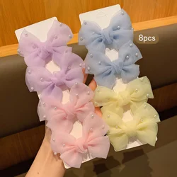 8 Sweet Wind Bow Hair Clips Korean Edition Suitable for Daily Use Hair Accessories