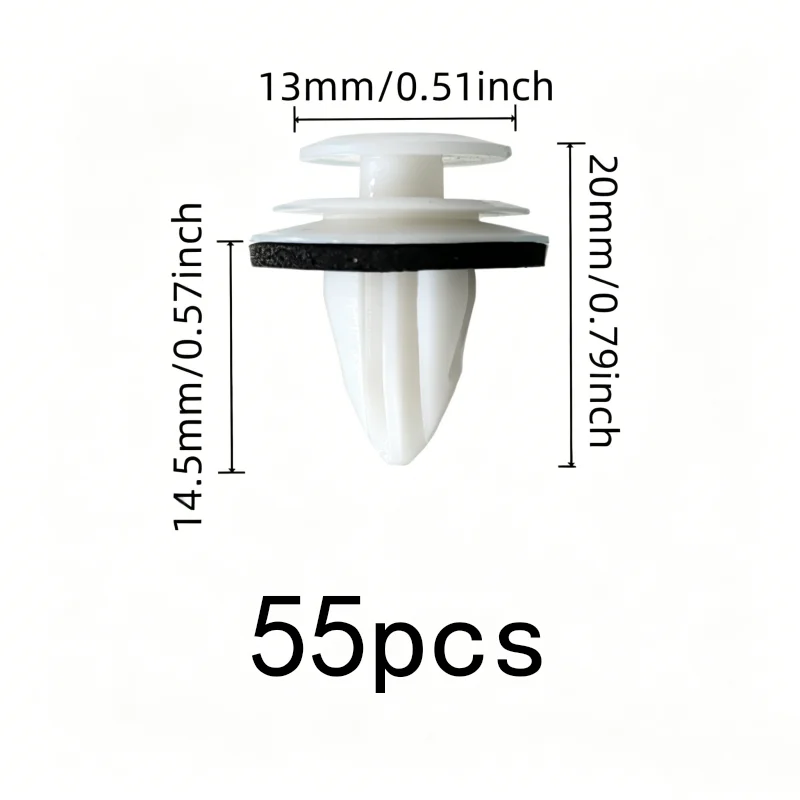 55 pcs Vehicle Interior Retainers, Truck Cabin Decoration, Firm Snap-On Fit, Cyan Plastic Material, Multipurpose