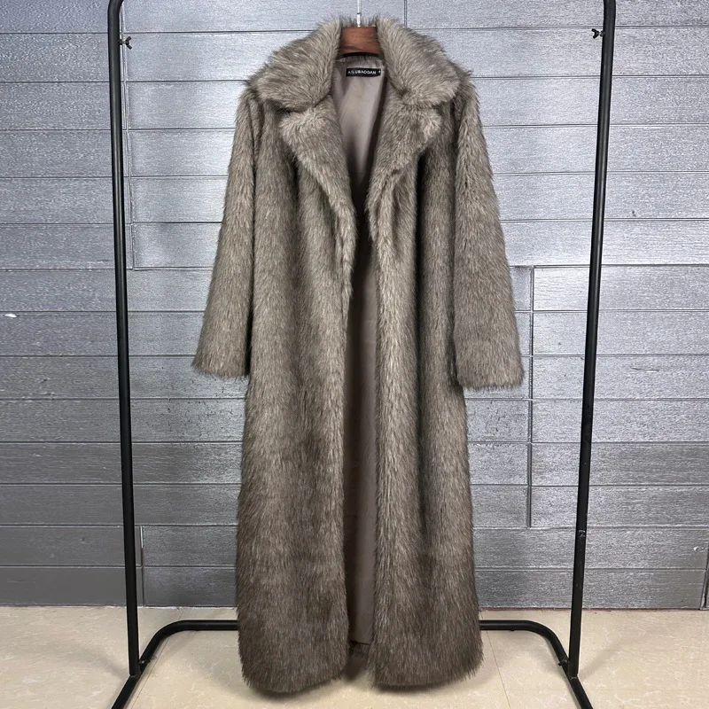 

Streetwear Jacket Elegant Outerwear Autumn Wint NEW 2026 Long Coat Women Faux Fur Coats Jackets Turn Down Collar Coat Thick