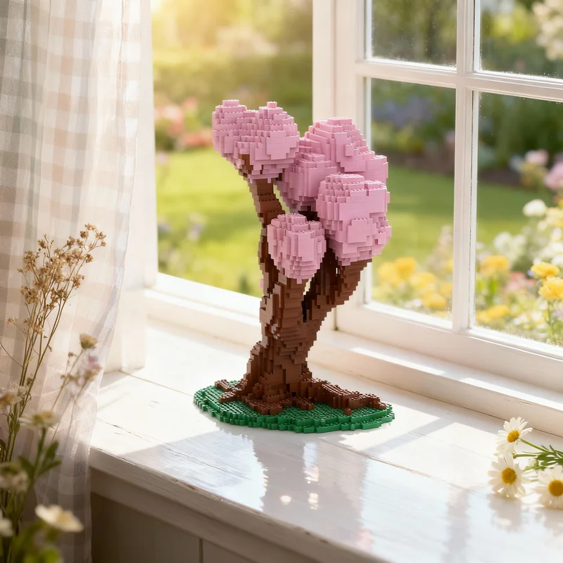 

4460 деталей MOC: Сборная модель «Цветущее дерево» — конструктор, игрушка для сборки, рождественский подарок, творческая идея для самостоятельной сборки