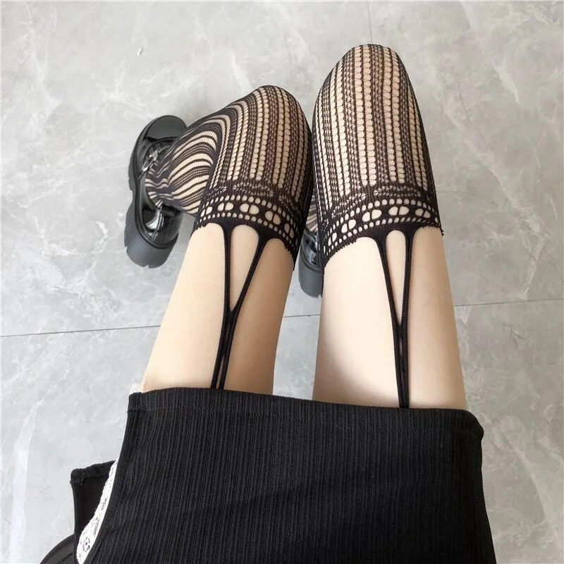 jk long suspender black stockings Lolita sexy girl pantyhose long tall cute spring and autumn thin