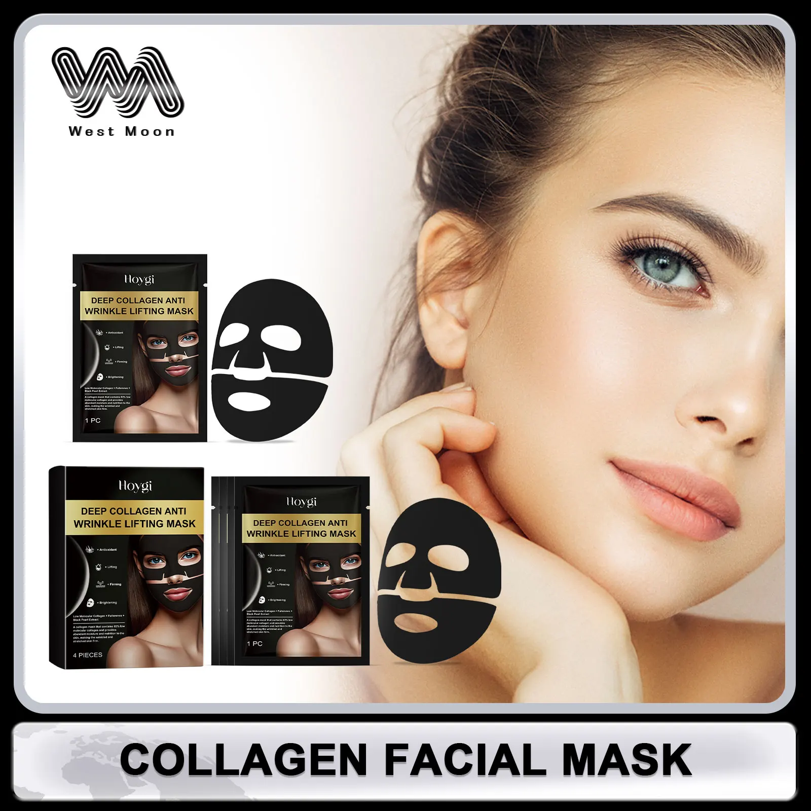 

Collagen Face Mask Pore Shrinking Rejuvenation Face Sheet Mask Reduce Fine Line Firming Moisturizing Brighten Skin Care Product