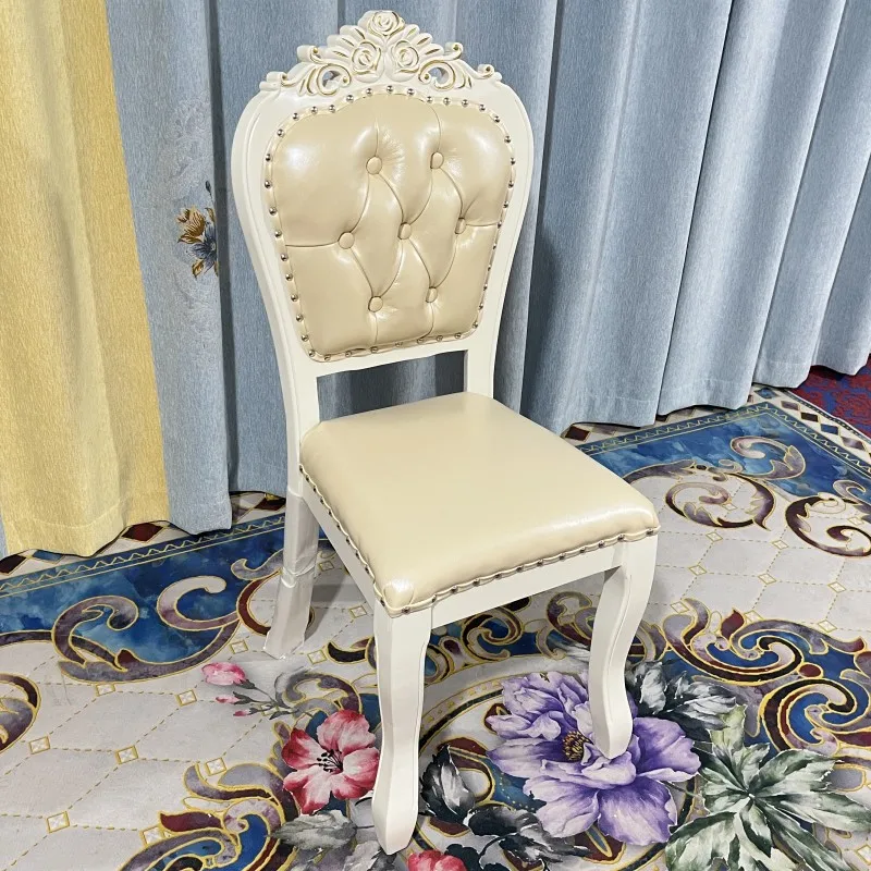 Bild 6: Esszimmerstuhl im europäischen Stil, Hocker, Rückenlehne, weiche Tasche, Esstisch, Stoff, Zuhause