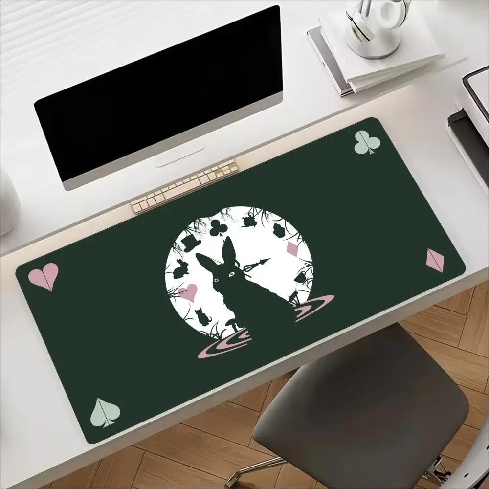 Gothic Tarot Rabbit Cat Floral Mystic Art Non‑Slip Rubber Mouse Pad For Accurate Mouse Control Gaming Laptop Desktop Work