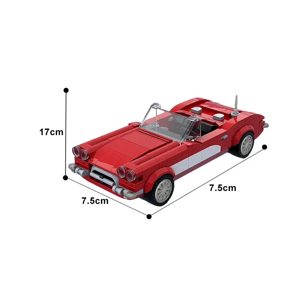 Gobricks MOC Turnal Mini Icons Chevroleted C1 Bricks Model Retro Classic Sport Car  Building Blocks Set Educational Toys Gift