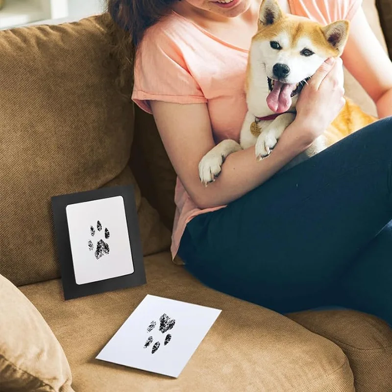 Juego de tinta con estampado de pata de perro y gato, almohadilla para huellas de manos de bebé, segura, no tóxica, sin lavado, fácil de limpiar, Kit artesanal de recuerdos para mascotas