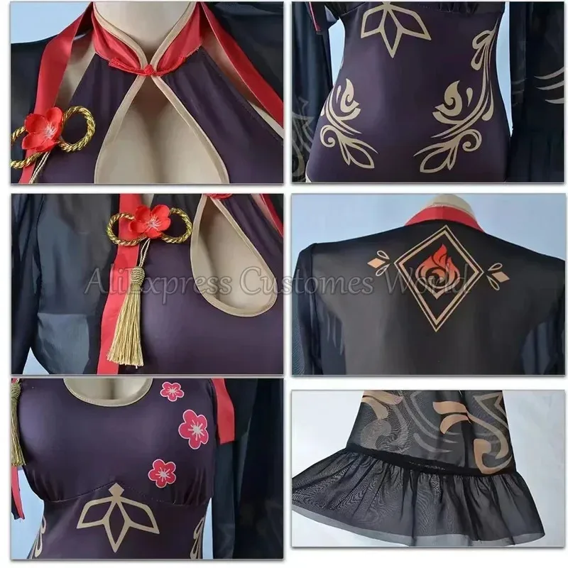 Halloween Party Hu Tao Swimsuit Genshin Impact Hutao Cosplay Costume For Woman Girls Swim Wear Summer Beach Bath Suit Cosplay