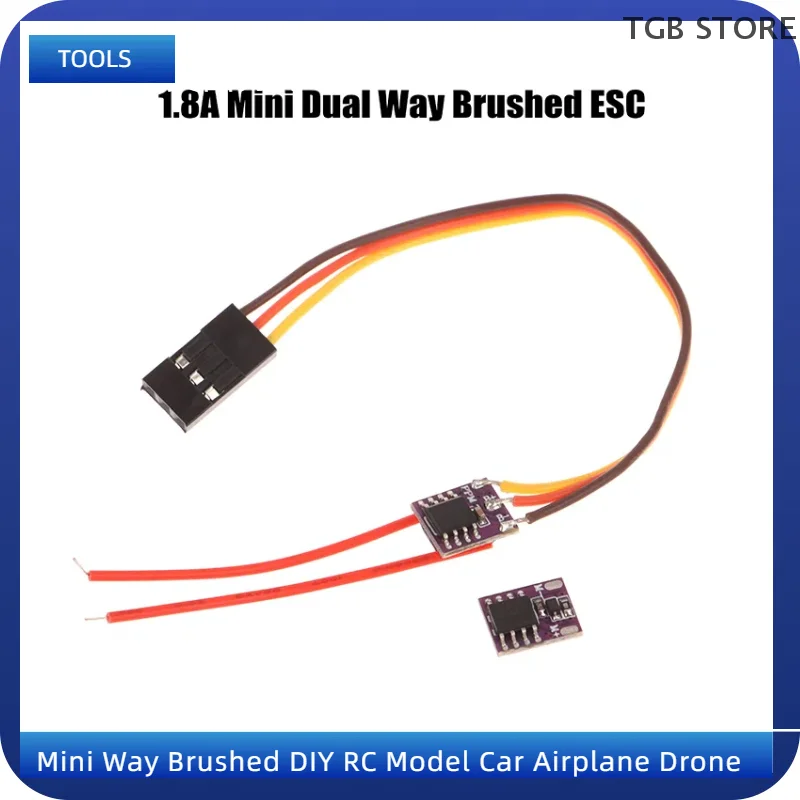1S 1.8A Dual Way Electronic Speed Controller Brushed ESC Hollow Cup Motor Mini Way Brushed DIY RC Model Car Airplane Drone