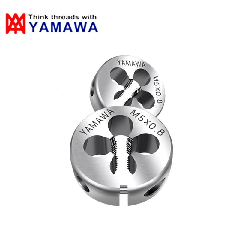 Japan 1PCS YAMAWA Original HSSE Left Hand Round Die UNC UNF 3-48L 4-40L 6-32L 8-32L 10-24L 1/4 3/8 Machine Screw Threading Dies