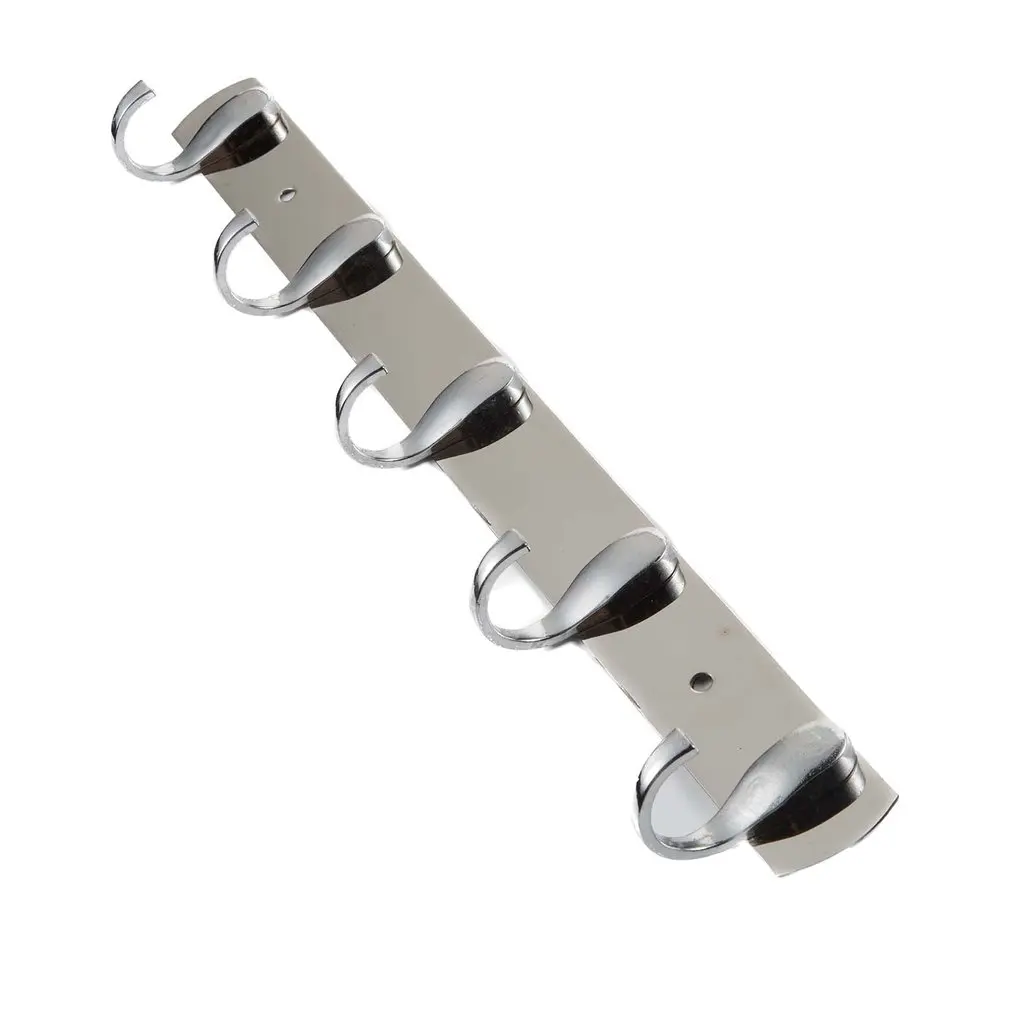 Gancho de Metal Universal para llave de pared, percha de acero inoxidable, 5 ganchos