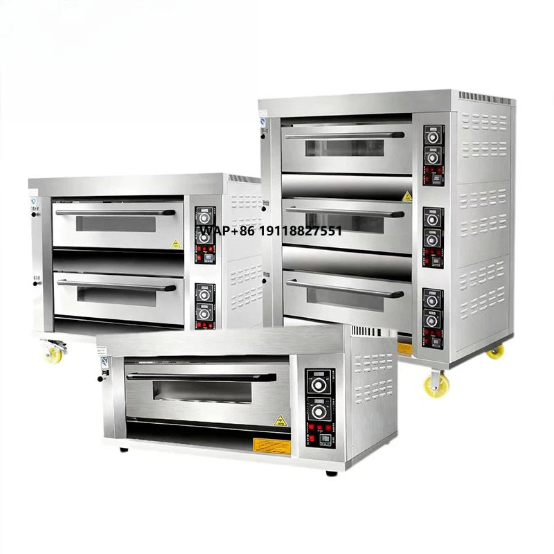 

Industrial Commercial Baking Equipment Pizza Oven Built in Timer Biscuits Nuts Bread Cake Baking Bakery Gas Deck Oven With Steam