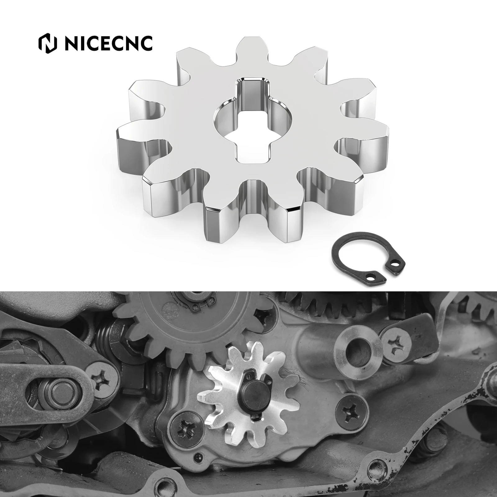 

NICECNC For Suzuki 2000-2024 DRZ400SM DRZ400S DRZ400E DRZ400 DR-Z 400 400E 400S 400SM 16331-29F01 Motocross Engine Oil Pump Gear