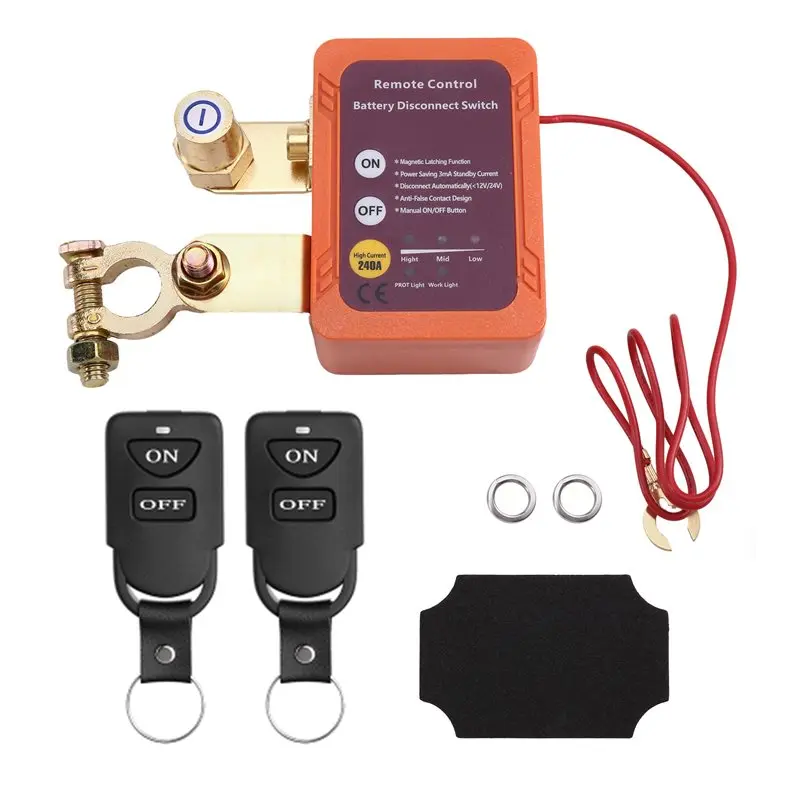 

Выключатель аккумулятора с дистанционным управлением A85E-24V/12V 240A, автоматический выключатель питания для автомобильного аккумулятора