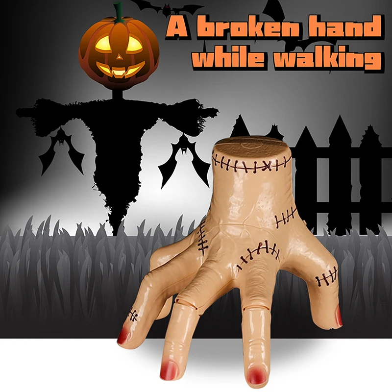 

Addams Thing Hand With Music Lights, Upgrade Cosplay Hand By Addams, Fake Hand Toys Scary Props Halloween Home Decorations Gift