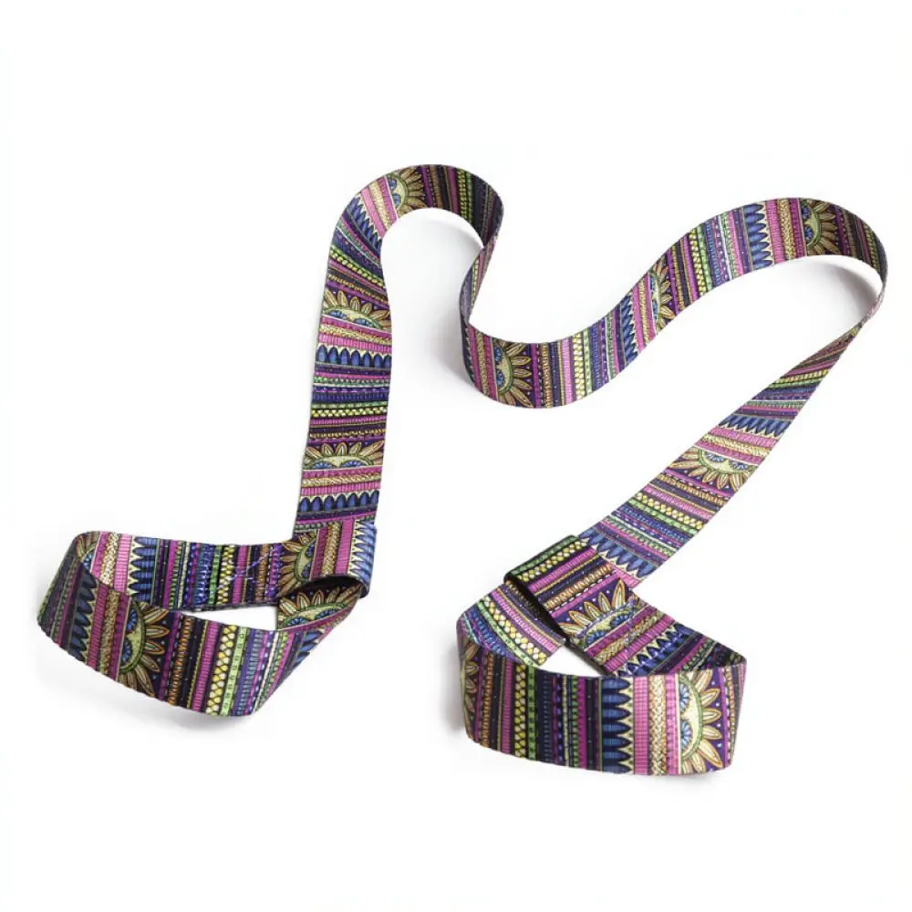 Colorful Printed Yoga Mat Strap Durable Nylon Carrier Sling Yoga Stretch Band For Fitness Pilates Exercise Equipment