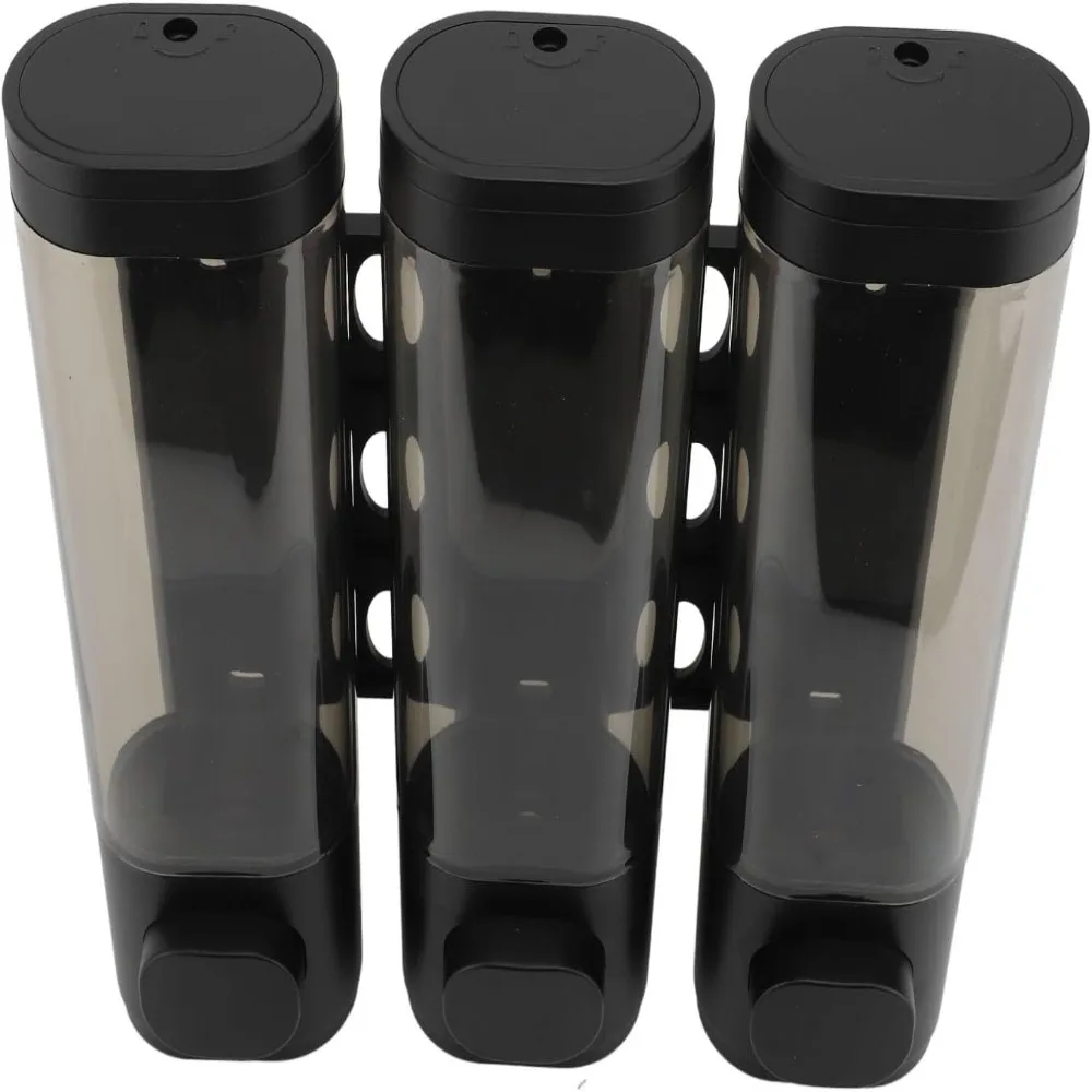 Wall Mounted Shampoo Conditioner Dispenser No Drill Transparent Shower Soap Dispenser 300ml Container 3 in 1 Body Wash Dispenser
