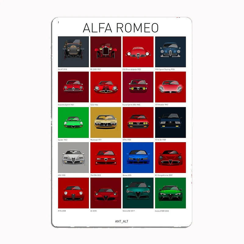 Alfa-RomeoPoster Retro Metal Poster Sign Club Mural Wall Art Plaque Tin Room Decoration Home Decor