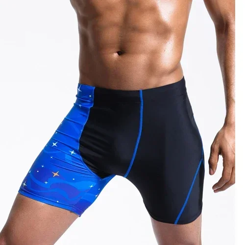 Maillots de bain longs taille haute pour hommes, caleçons de natation, shorts de planche de surf, maillots de bain de marque, grande taille, média