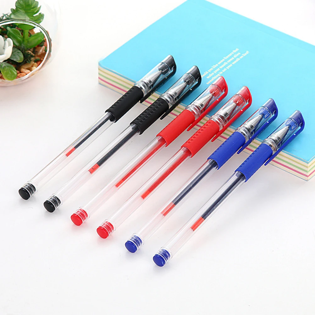 12 Buah Set Pena Gel Produk Kantor Pena Rol Kotak Tinta Ballpoint Hitam