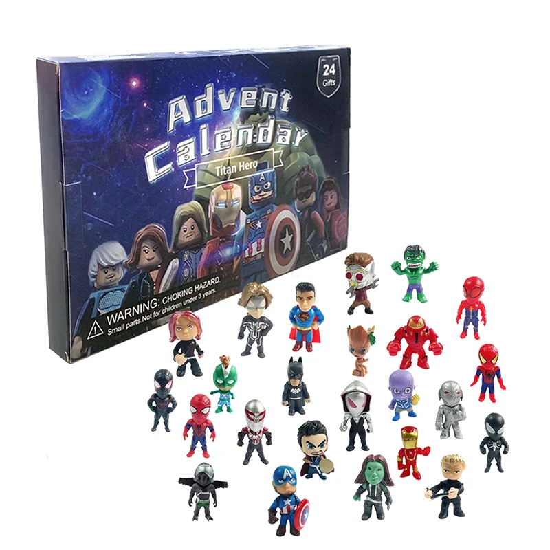 Calendario dell\'avvento Disney Funkopop Avengers Spiderman Iron Man Anime Kawaii Minifigures bambole modello bambini giocattoli di natale regali